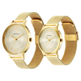 Titan Bandhan Champagne Dial Analog Stainless Steel Strap watch for Couple 18062648YM01