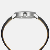 Timex E Class Male Silver Analog Leather Watch TWEG23500