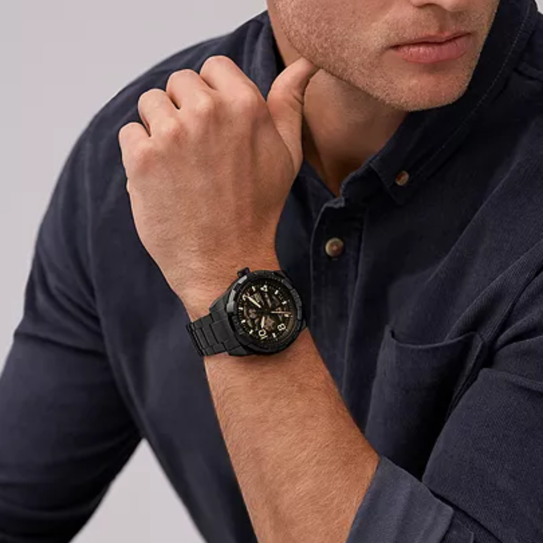 Bronson Automatic Black Stainless Steel Watch ME3256 - KRISHNA WATCH COMPANY