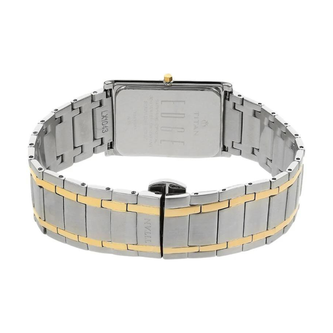 Titan Quartz Analog Champagne Dial Stainless Steel Strap Watch for Men 1043BM01