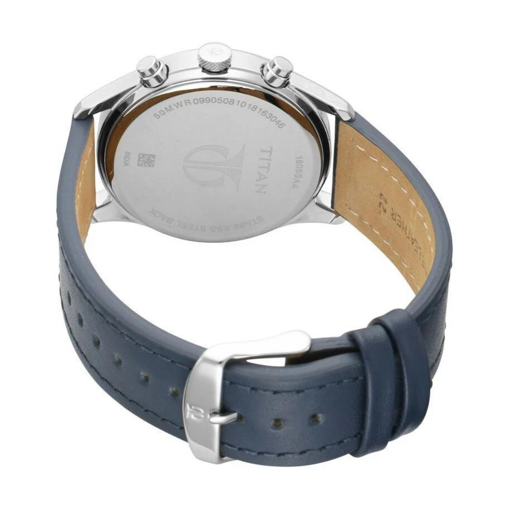 Titan Men's Metropolitan Charm: Men's Multifunctional Blue Watch - 1805SL02 - KRISHNA WATCH COMPANY