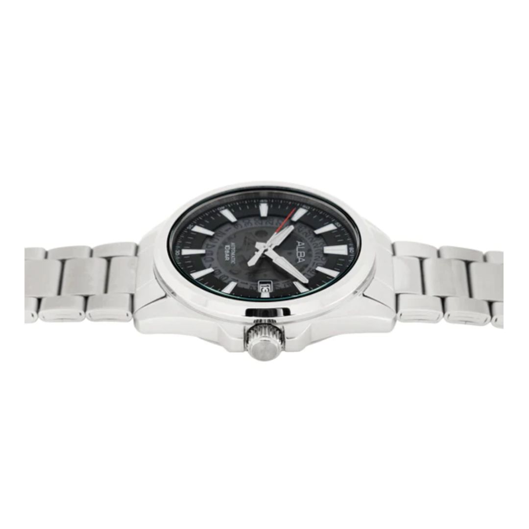 Alba Black Skeleton Dial Watch with White Hands AU4031X1 - KRISHNA WATCH COMPANY