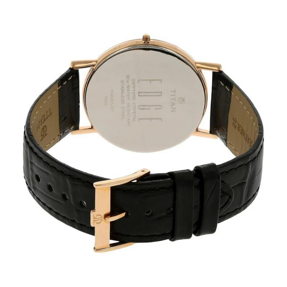 Titan Quartz Analog White Dial Leather Strap Watch for Men - 1595WL01 - KRISHNA WATCH COMPANY