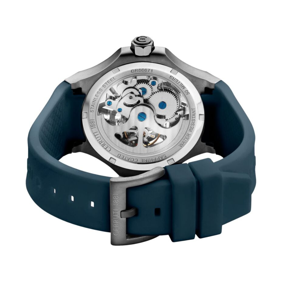 Cerruti 1881 Black Dial Silicone Strap Watch for Men CECIWGR0007102W - KRISHNA WATCH COMPANY
