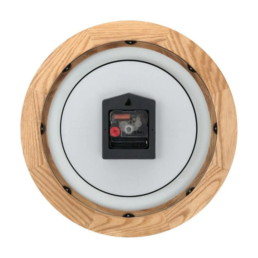 Wooden Brown Wall Clock with Glass Dial - 31.8 cm x 31.8 cm (Medium) W0034WA01 - KRISHNA WATCH COMPANY