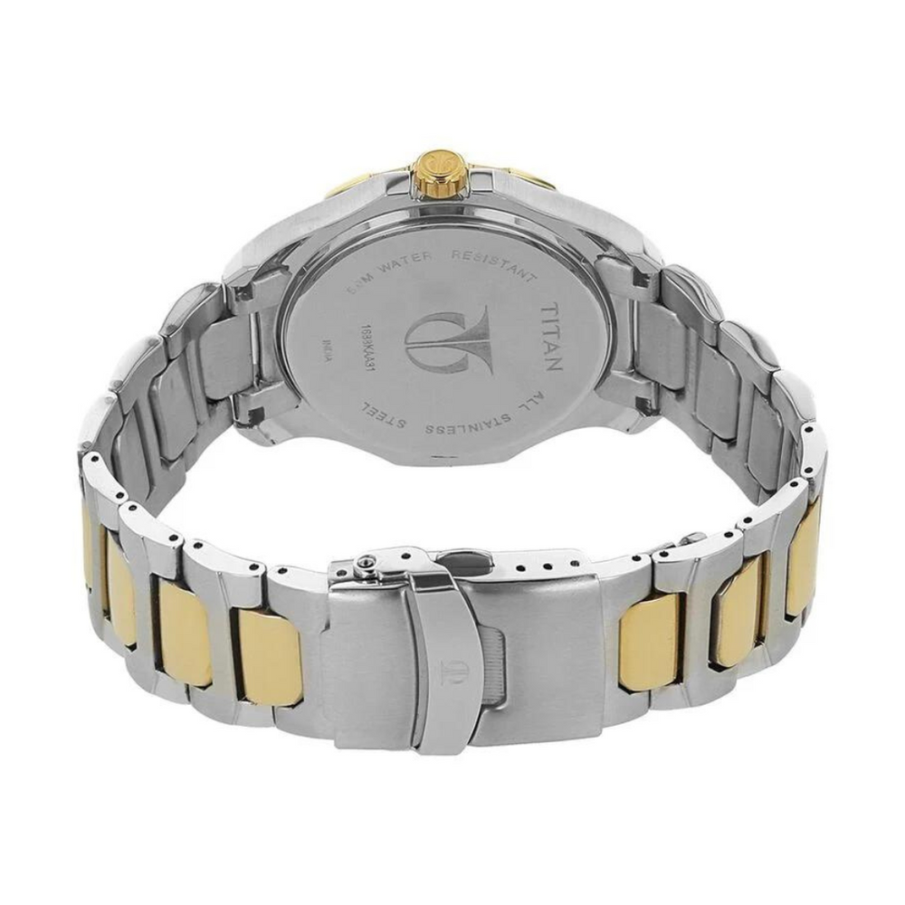 Titan Quartz Multifunction White Dial Stainless Steel Strap Watch for Men 1688KM02 - KRISHNA WATCH COMPANY
