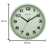 Contemporary Light Green Wall Clock with Silent Sweep Technology - 30 cm x 30 cm (Medium) W0044PA01A - KRISHNA WATCH COMPANY