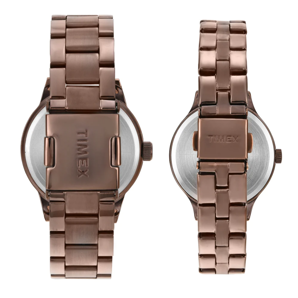 Timex Pairs Rose Gold Round Multifunction Dial Watch- TW00PR306 - KRISHNA WATCH COMPANY