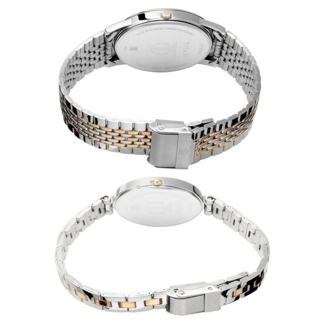 Titan Bandhan Quartz Analog Silver Dial Watch for Couple - 17732603KM01 - KRISHNA WATCH COMPANY