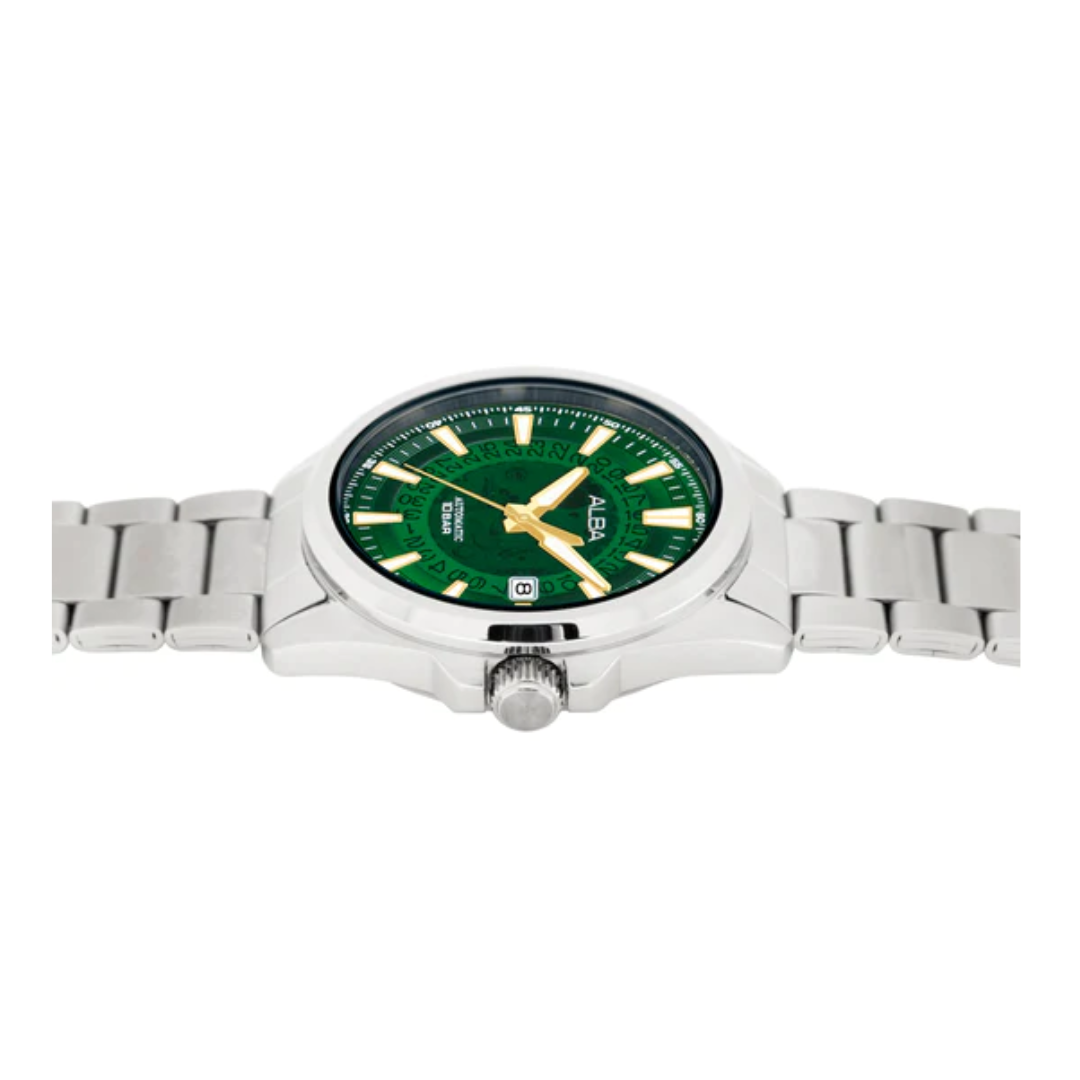 Alba Green Skeleton Dial Watch AU4027X1 - KRISHNA WATCH COMPANY
