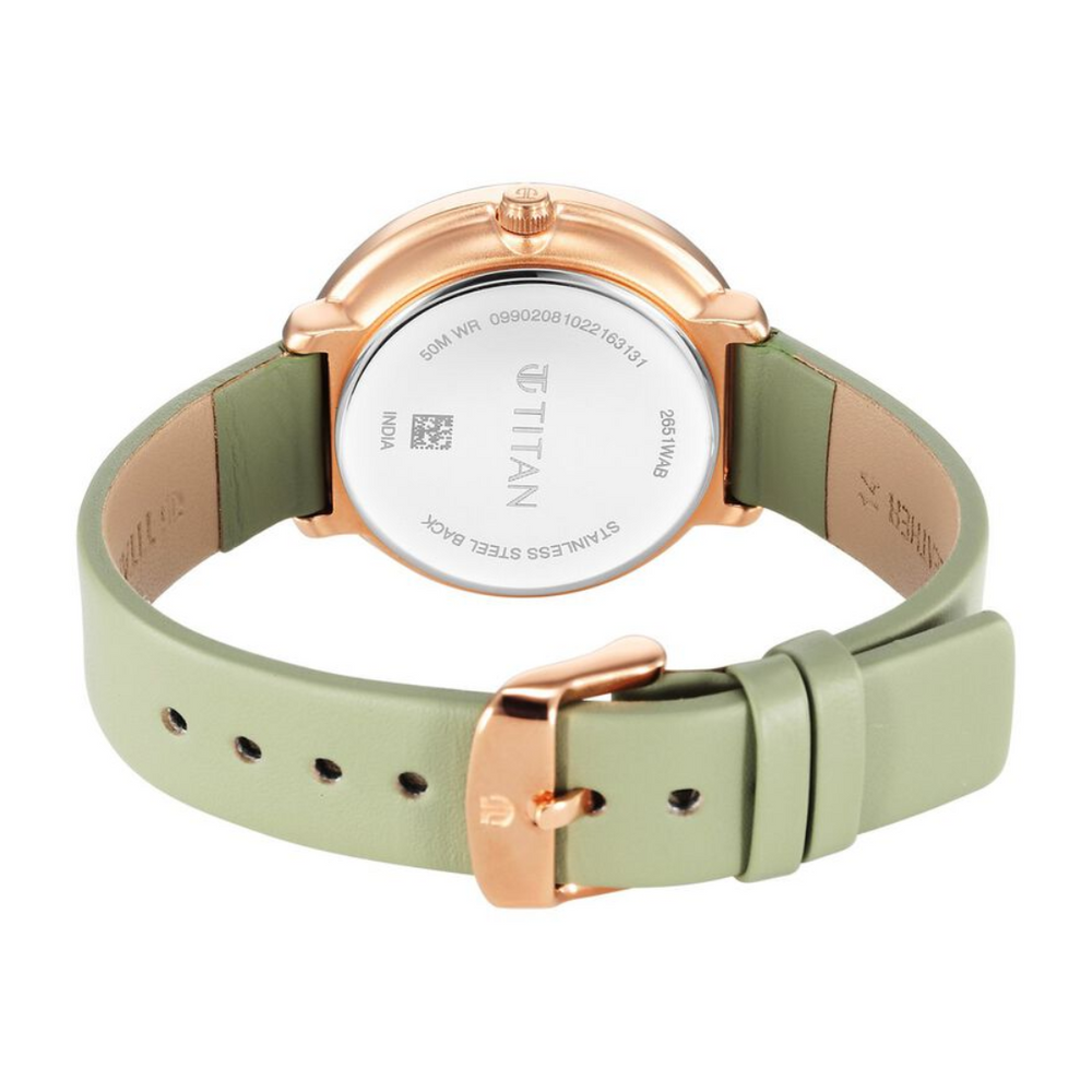 Titan Neo Quartz Multifunction White Dial Leather Strap Watch for Women 2651WL09 - KRISHNA WATCH COMPANY