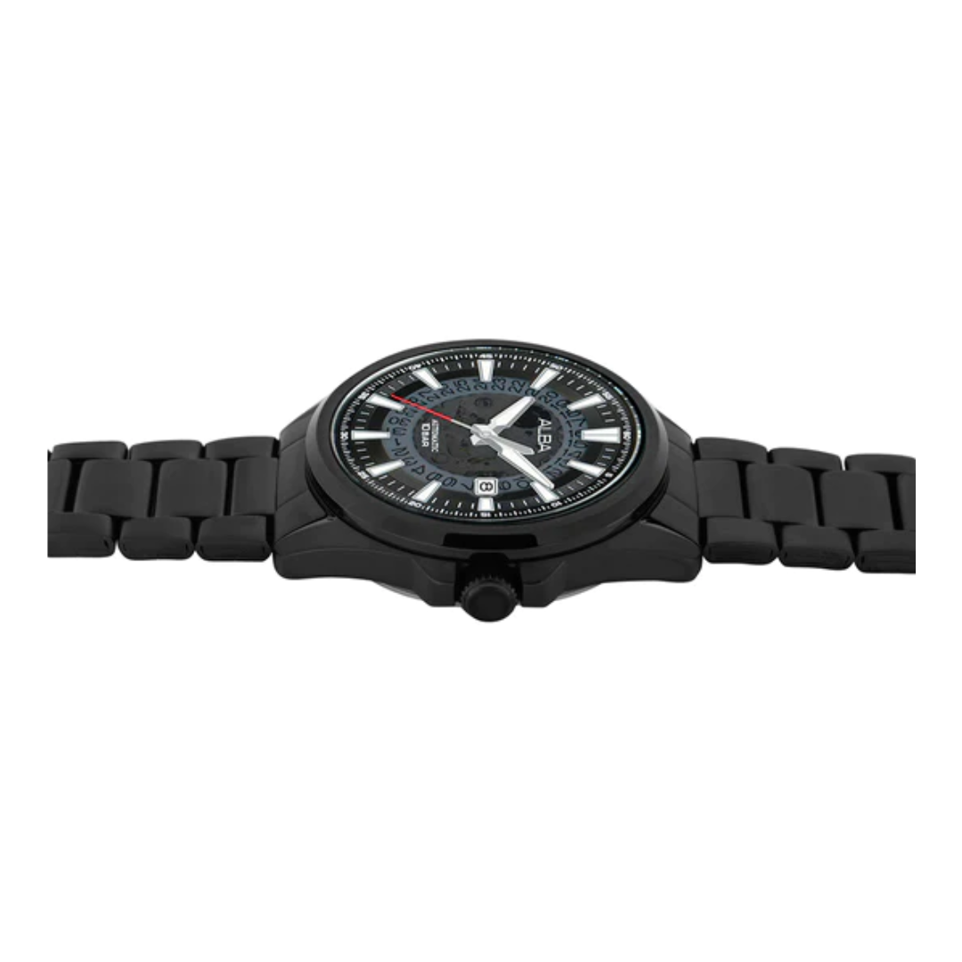 ALBA Black Skeleton Dial Watch - AU4025X1 - KRISHNA WATCH COMPANY