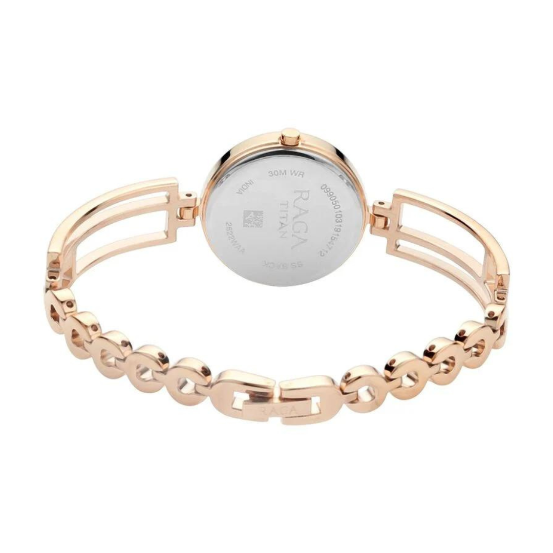 Titan Raga Viva Rose Gold Metal Analog Strap Watch for Women - 2622WM01 - KRISHNA WATCH COMPANY