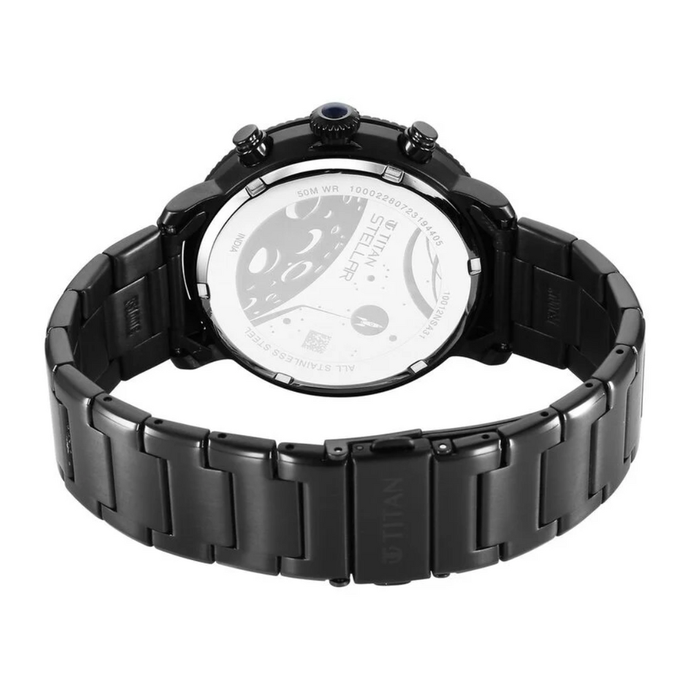 Titan Stellar Quartz Multifunction Blue Dial Watch for Men - 10012NM01 - KRISHNA WATCH COMPANY