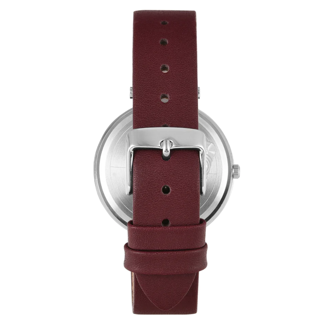 Timex Women Burgundy Round Analog Dial Watch- TW000X245 - KRISHNA WATCH COMPANY