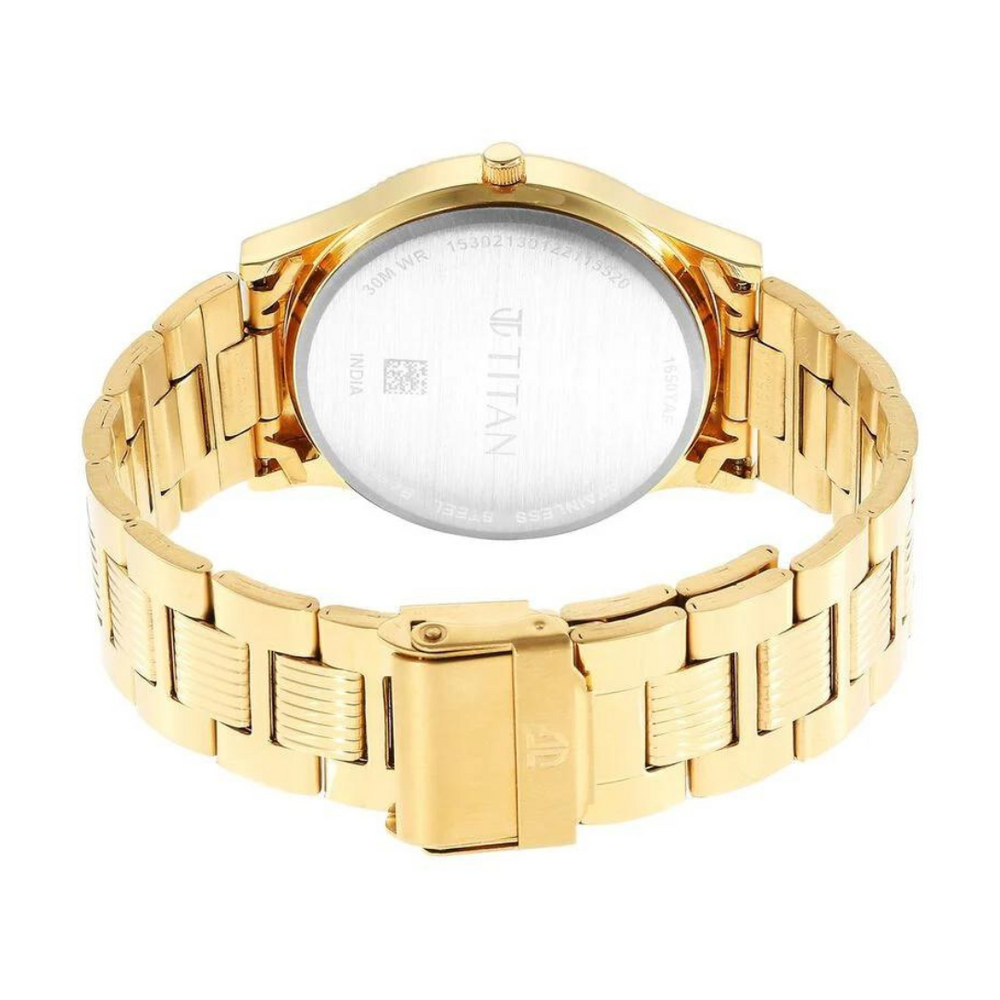 Titan Quartz Analog Champagne Dial Watch for Men - 1650YM09 - KRISHNA WATCH COMPANY