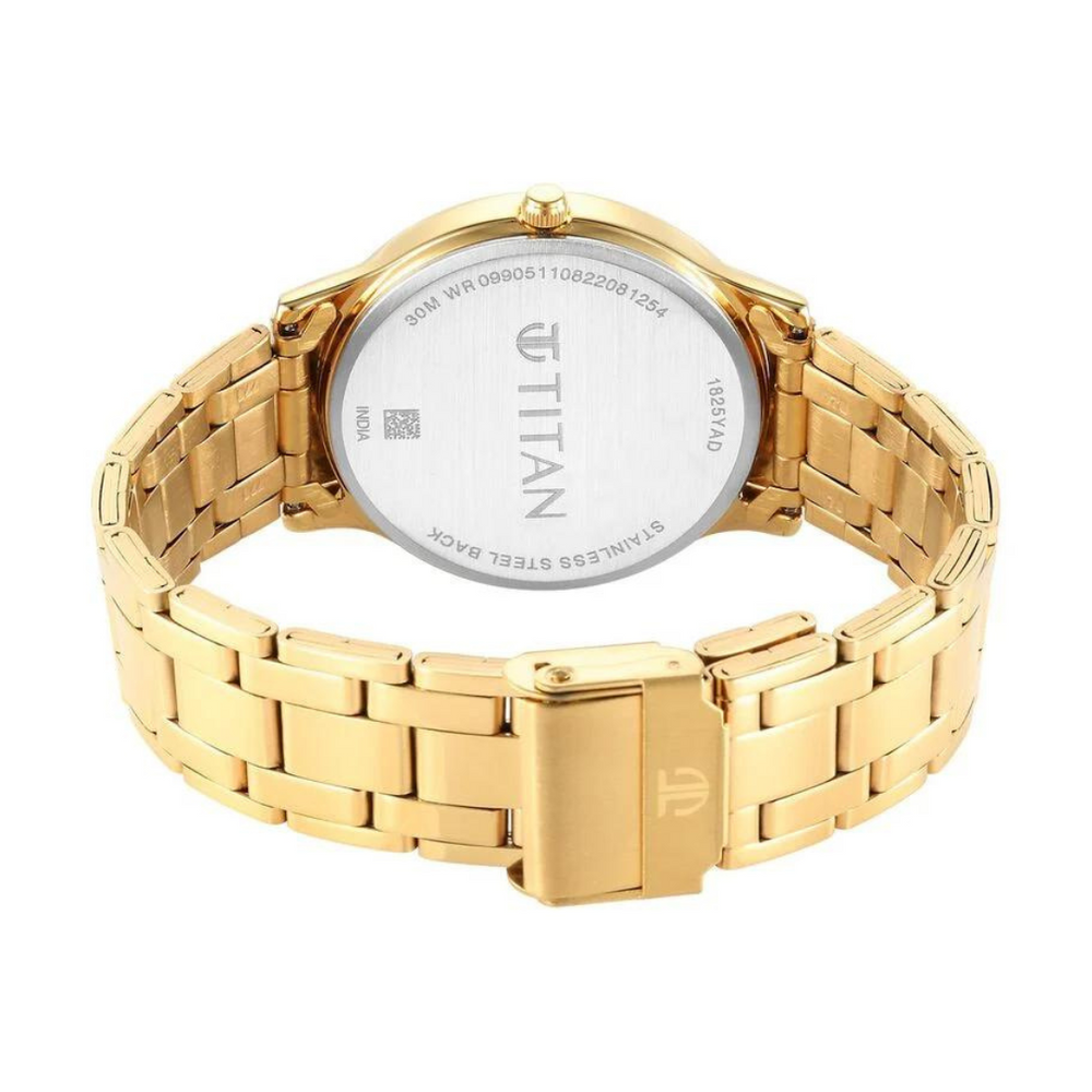 Titan Karishma Radiance Champagne Dial Analog Watch for Men - 1825YM08 - KRISHNA WATCH COMPANY