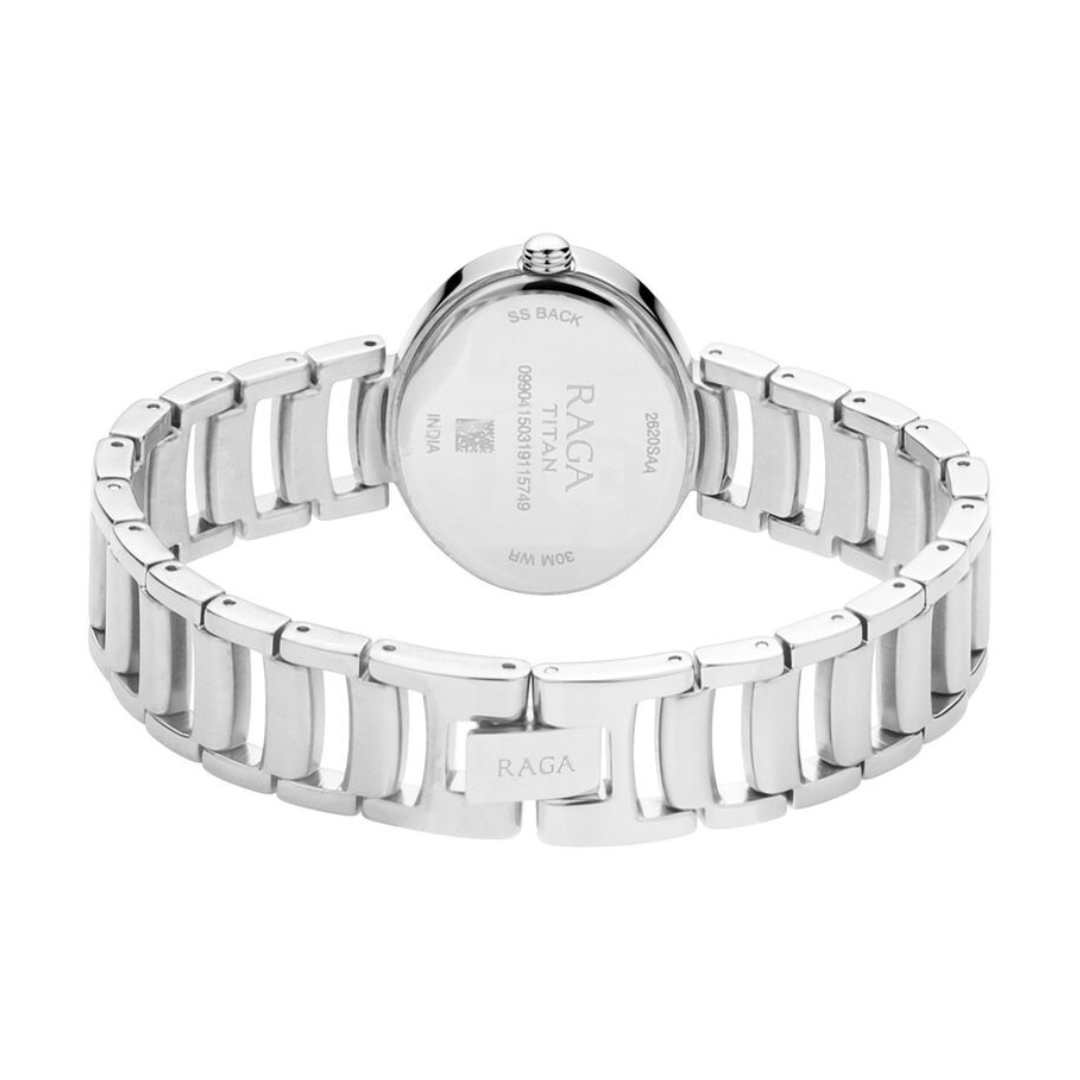 Titan Raga Viva Silver Dial Analog with Day and Date Metal Strap Watch for Women 2620SM01 - KRISHNA WATCH COMPANY