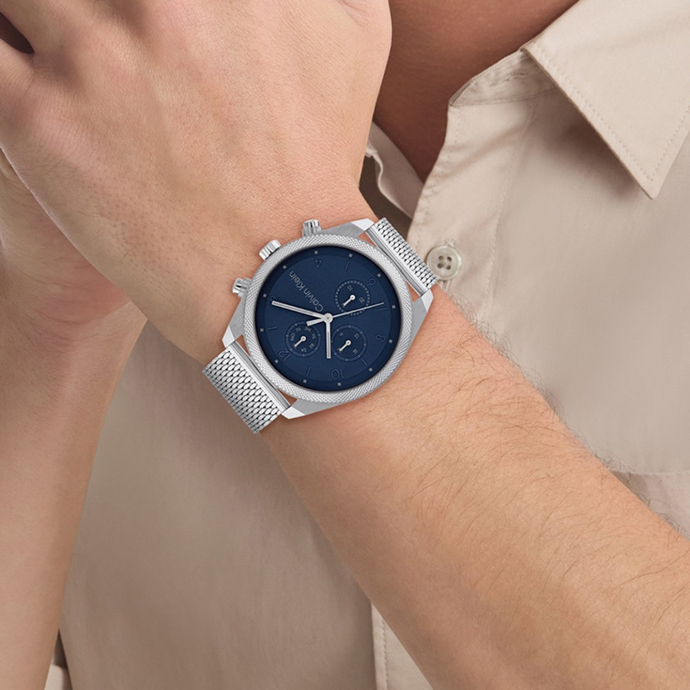 Calvin Klein Impact 44 mm Blue Dial Analog Watch For Men - 25200360 - KRISHNA WATCH COMPANY