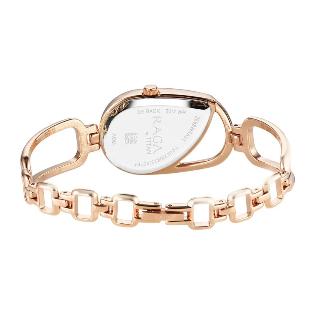 Titan Raga Chic Quartz Analog Brown Dial Rose Gold Metal Strap Watch for Women 2688WM01 - KRISHNA WATCH COMPANY