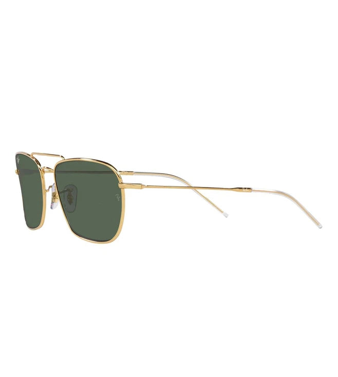 RAY-BAN Reverse Collection Arista Gold Frame Green Lens Square Sunglasses 0RBR0102S001 VR58 / 0RB0102S001/VR58 - KRISHNA WATCH COMPANY