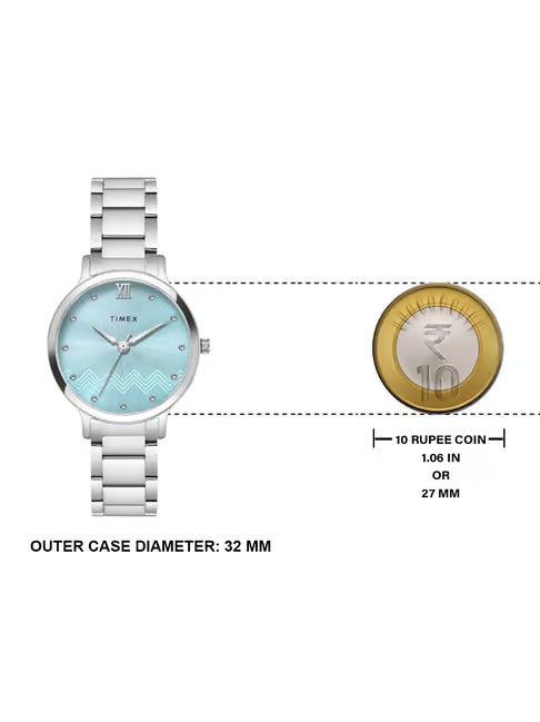 TIMEX Blue Round Dial Analog Womens Watch - TWTL12309 - KRISHNA WATCH COMPANY