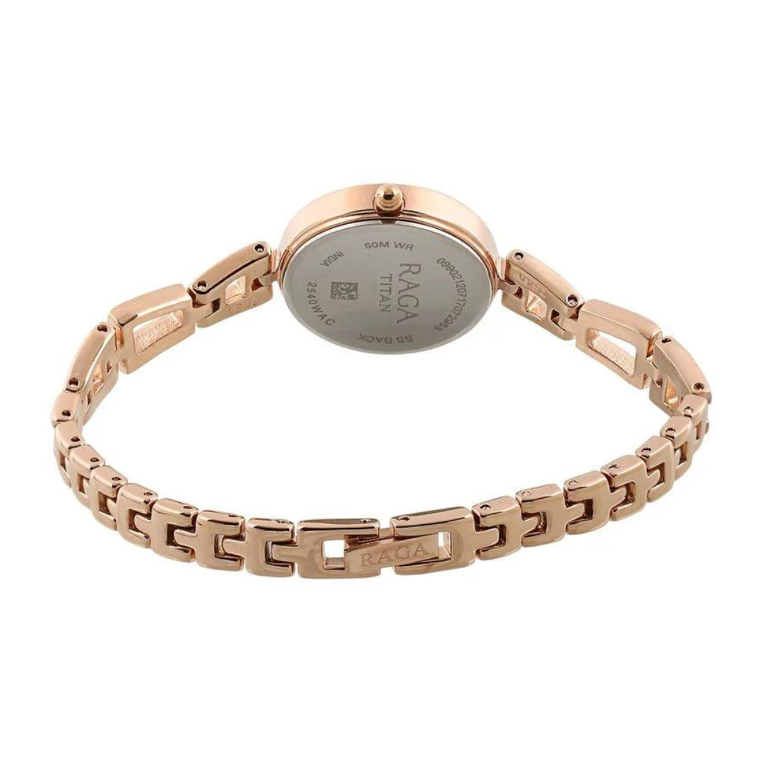 Titan Raga Beige Dial Women Watch With Metal Strap - 2540WM06 - KRISHNA WATCH COMPANY