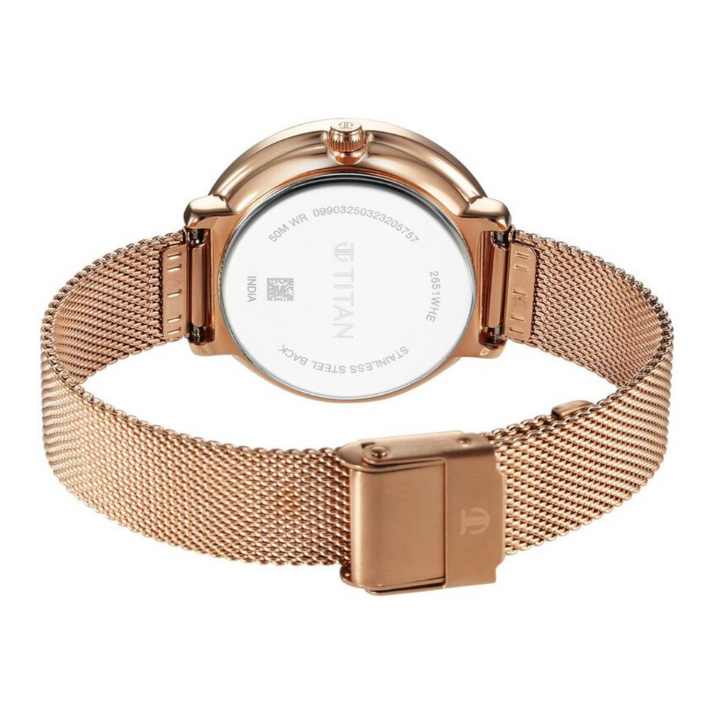Titan Workwear Mother Of Pearl Dial Analog with Date Stainless Steel Strap watch for Women 2651WM10 - KRISHNA WATCH COMPANY