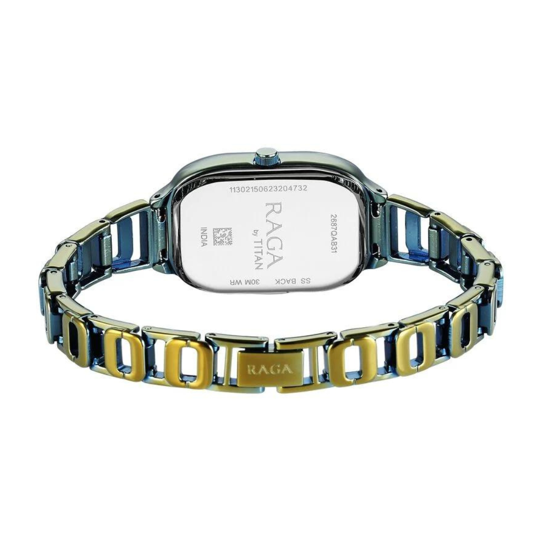 Titan Raga Chic Quartz Analog Green Dial Green Metal Strap Watch for Women 2687QM01 - KRISHNA WATCH COMPANY