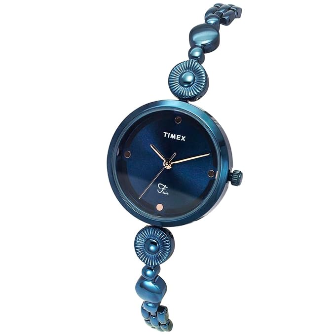 Timex Fria Women Blue Round Dial Analog Watch - TWEL18205 - KRISHNA WATCH COMPANY