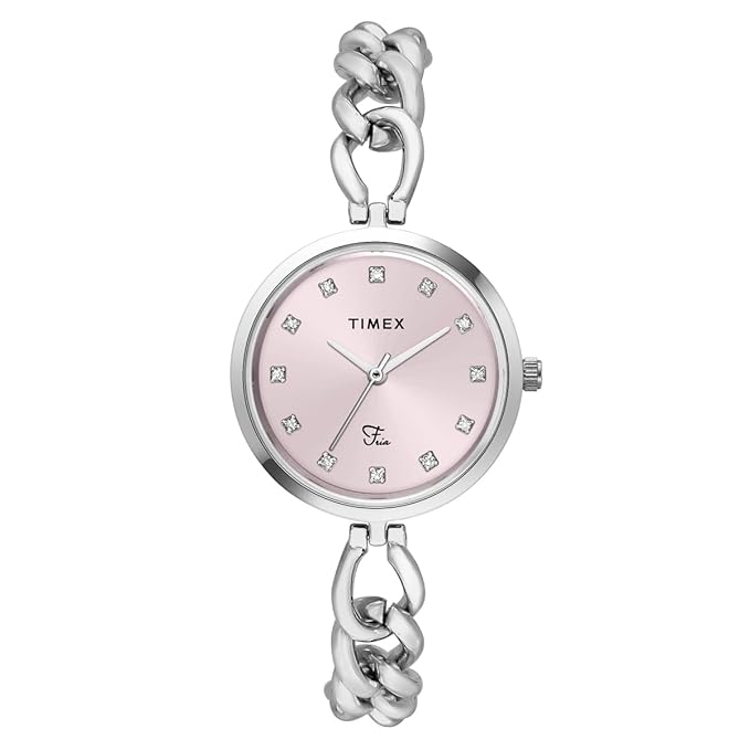 Timex Fria Round 30mm Pink Dial Analog Women Watch - TWEL23800 - KRISHNA WATCH COMPANY