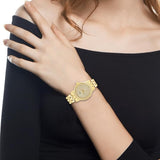 Titan Quartz Analog Champagne Round Watch For Women - 2593YM01 - KRISHNA WATCH COMPANY