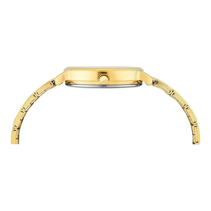 TIMEX Champagne Round Dial Analog Women's Watch - TWEL15829 - KRISHNA WATCH COMPANY