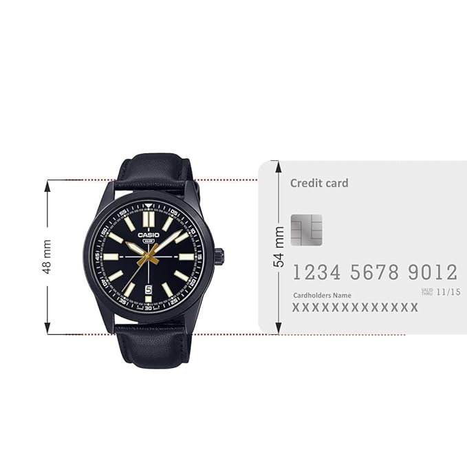 Black Analog - Men's Watch ENTICER MTP-VD02BL-1EUDF (A1943) - KRISHNA WATCH COMPANY