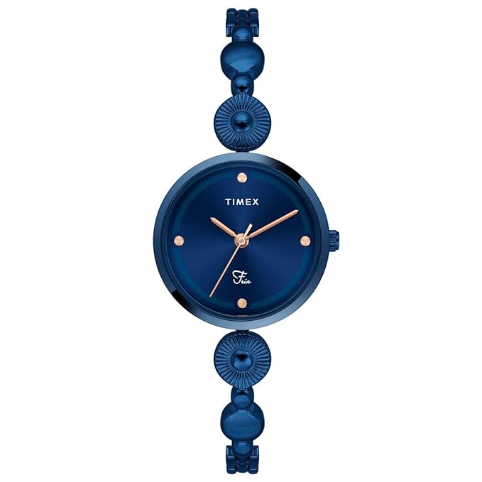 Timex Fria Women Blue Round Dial Analog Watch - TWEL18205 - KRISHNA WATCH COMPANY