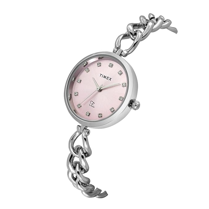 Timex Fria Round 30mm Pink Dial Analog Women Watch - TWEL23800 - KRISHNA WATCH COMPANY