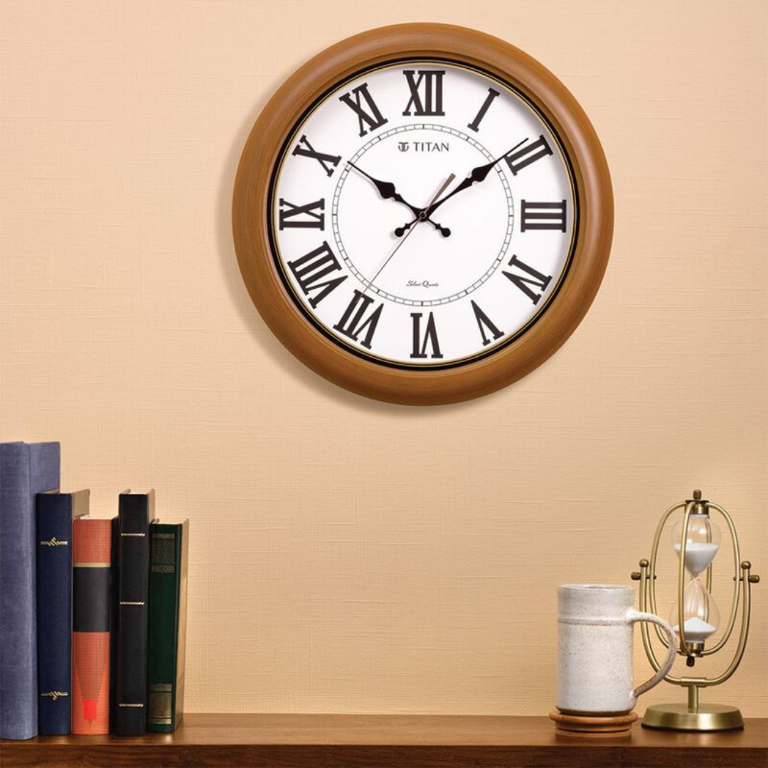 Titan Classic White Wall Clock with Silent Sweep Technology - W0015PA01 - KRISHNA WATCH COMPANY