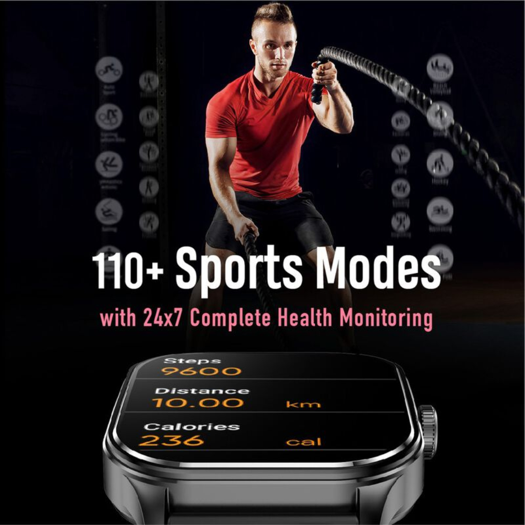 Fastrack Reflex Power|1.96" Super AMOLED Arched Display|SingleSync BT Calling|410 x 502 Pixel Resolution|IP68 WR 38086PP06 - KRISHNA WATCH COMPANY