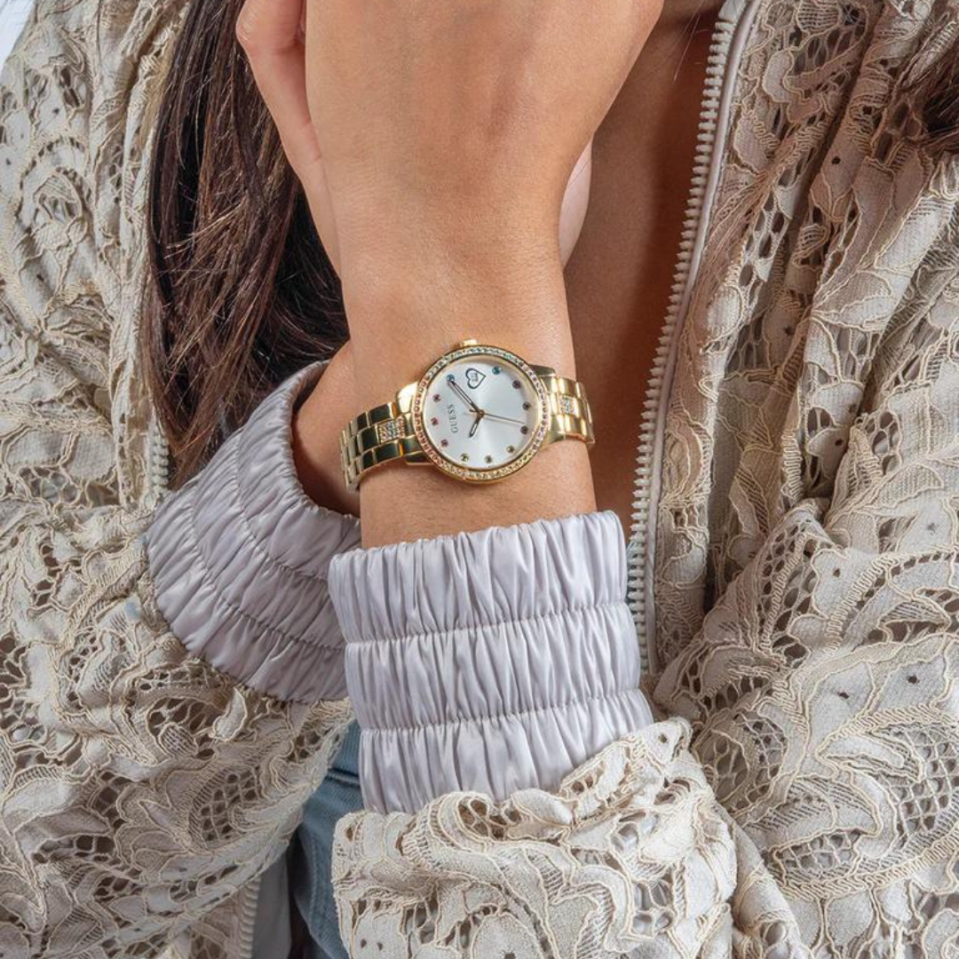 Guess Ladies Gold Tone Date Watch GW0657L2 - KRISHNA WATCH COMPANY