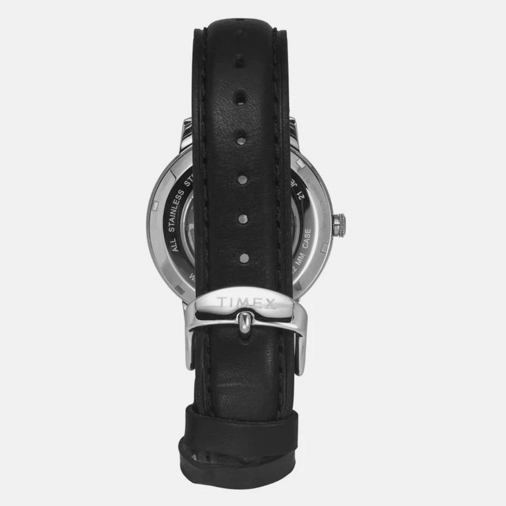 Timex E Class Male Silver Analog Leather Watch TWEG23500 - KRISHNA WATCH COMPANY