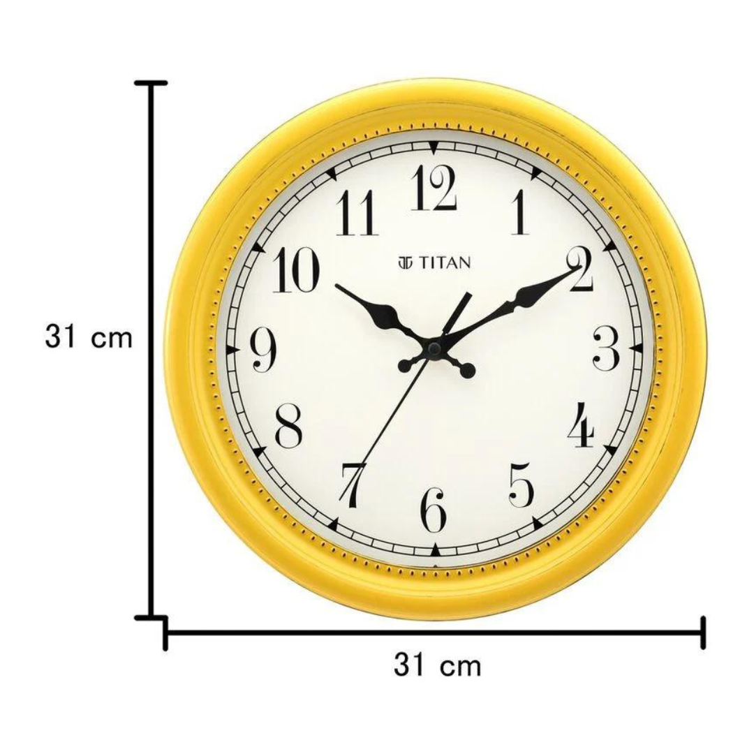 Contemporary Distressed Finish White Wall Clock with Silent Sweep Technology - 30 cm x 30 cm (Medium) W0042PA01A - KRISHNA WATCH COMPANY