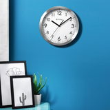 Titan Metallic Silver Wall Clock with Brushed Case - 30 cm x 30 cm (Medium) - NCW0006MA01A - KRISHNA WATCH COMPANY