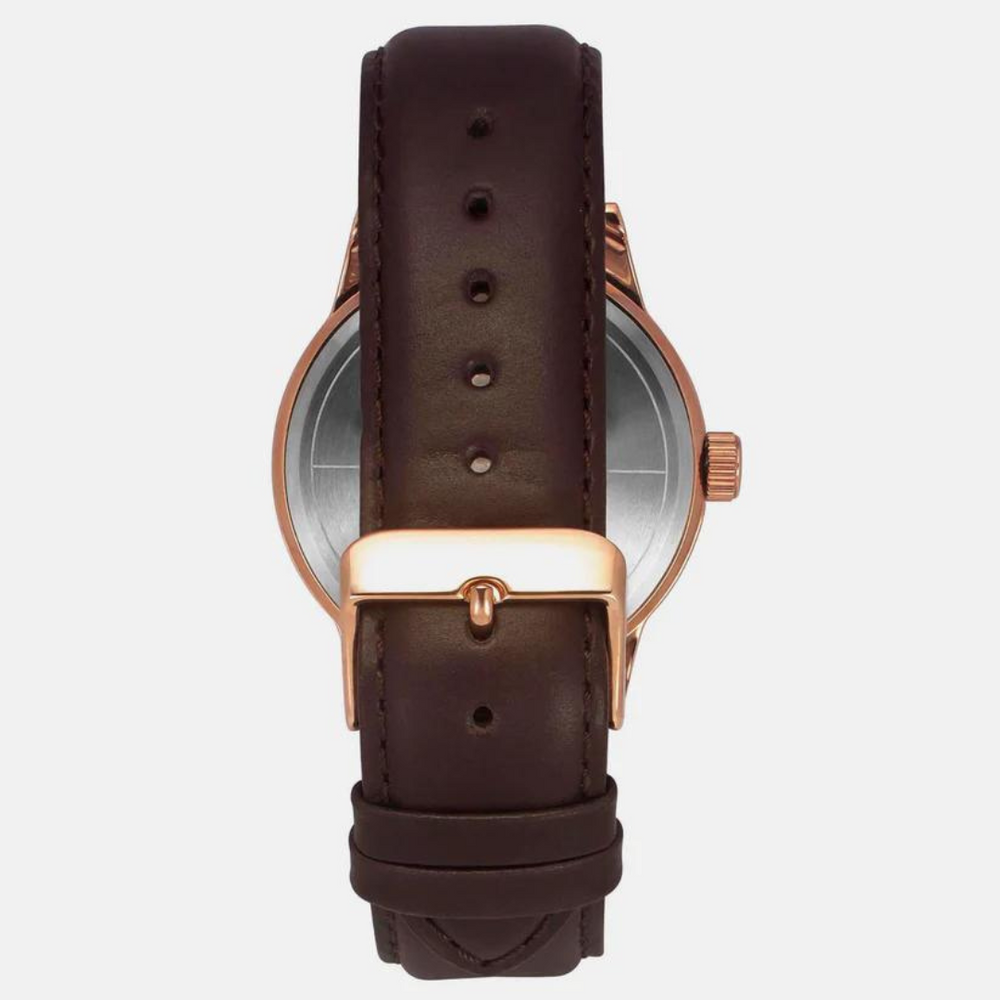 Timex E Class Male Silver Analog Leather Watch TWEG19917 - KRISHNA WATCH COMPANY
