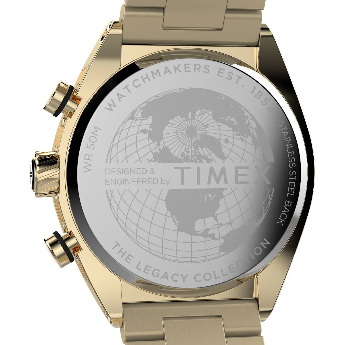 Timex Legacy Tonneau Chronograph 42mm Stainless Steel Bracelet Watch TW2W22100UJ - KRISHNA WATCH COMPANY