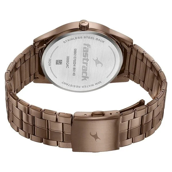 Fastrack Stunners Quartz Analog Brown Dial Watch for Guys - 3305QM01 - KRISHNA WATCH COMPANY