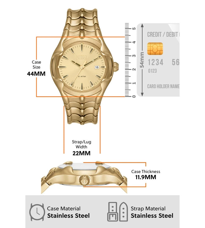 Diesel Metamorph vert Gold Watch - DZ2186 - KRISHNA WATCH COMPANY