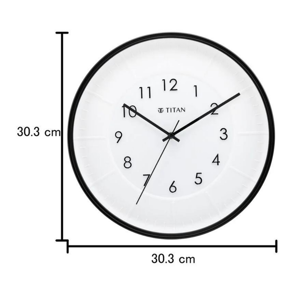Contemporary Wall Clock with Raised Numbers - 30.8 cm x 30.8 cm (Medium) W0041PA01A - KRISHNA WATCH COMPANY