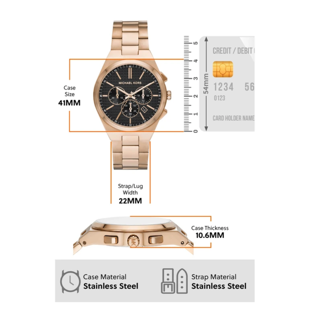 Michael Kors Oversized Lennox Beige Gold-Tone Watch MK9119 - KRISHNA WATCH COMPANY