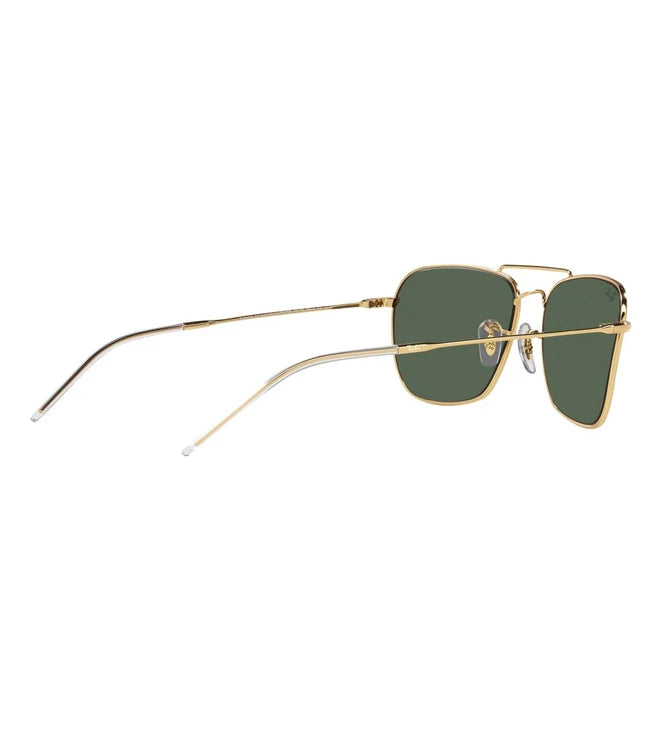RAY-BAN Reverse Collection Arista Gold Frame Green Lens Square Sunglasses 0RBR0102S001 VR58 / 0RB0102S001/VR58 - KRISHNA WATCH COMPANY