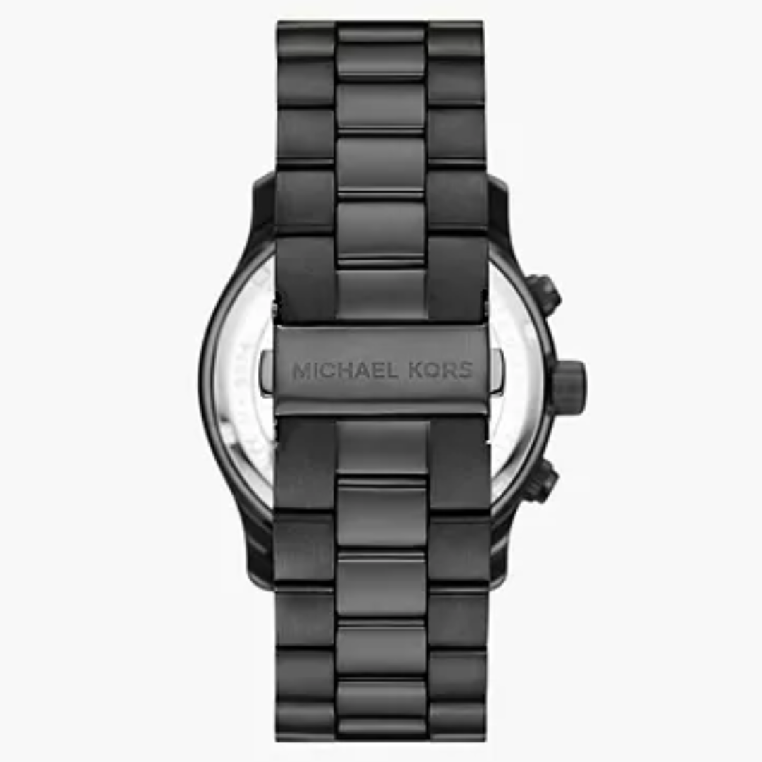 Michael Kors Runway Chronograph Black Stainless Steel Watch - MK9073 - KRISHNA WATCH COMPANY